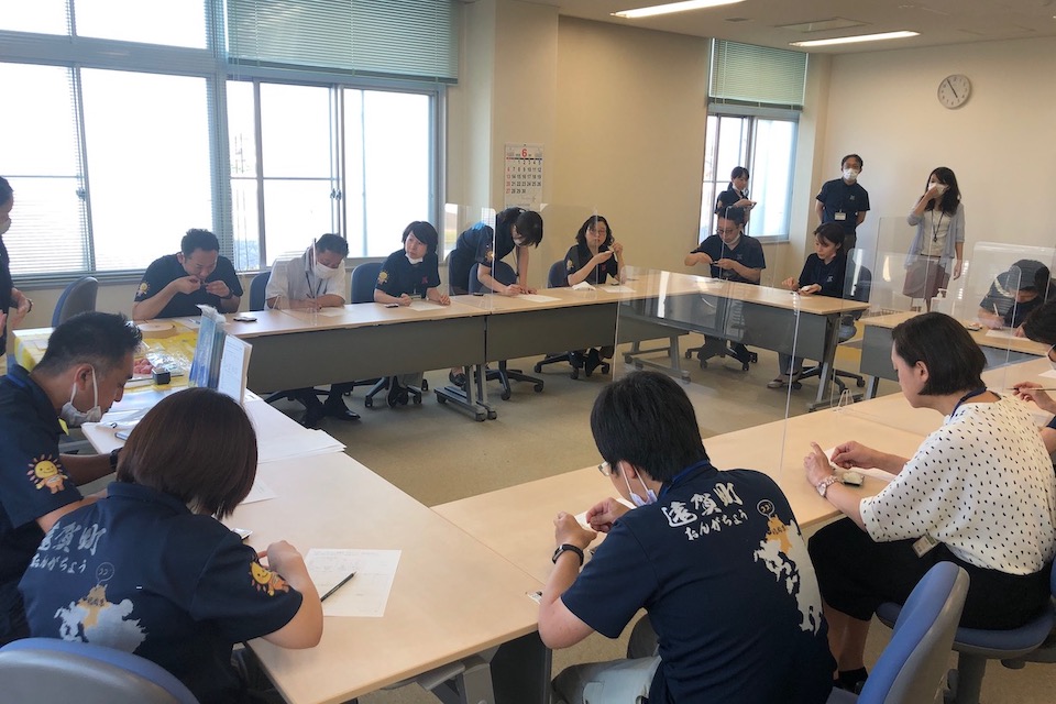 赤しそ明太子の試食会