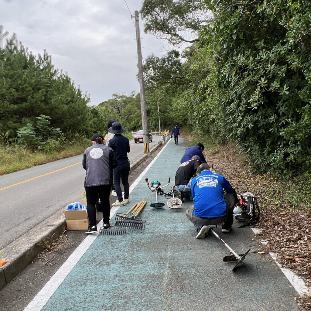 さつき松原清掃の準備