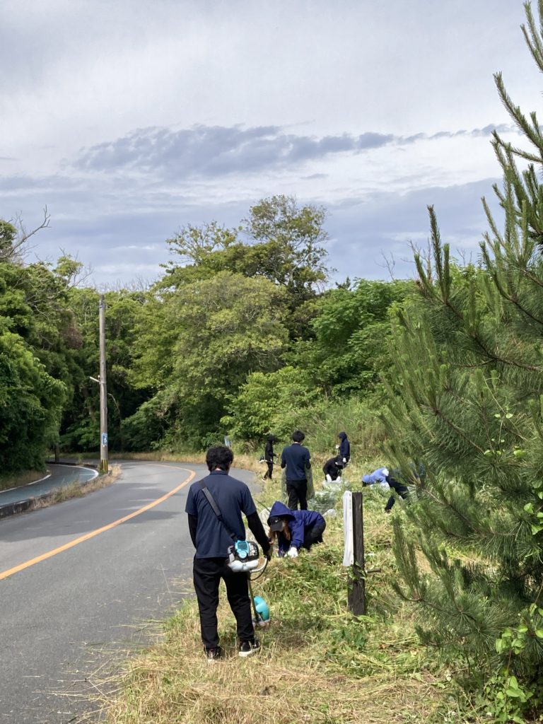 さつき松原清掃中